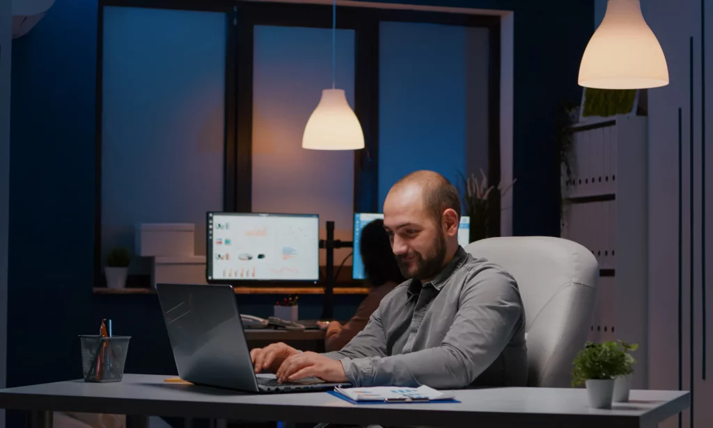ready for permanent remote workforce a male remote stuff working at his home office