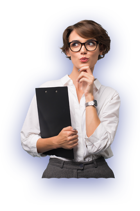 proven audit and assurance process - a young businesswoman thinking about something