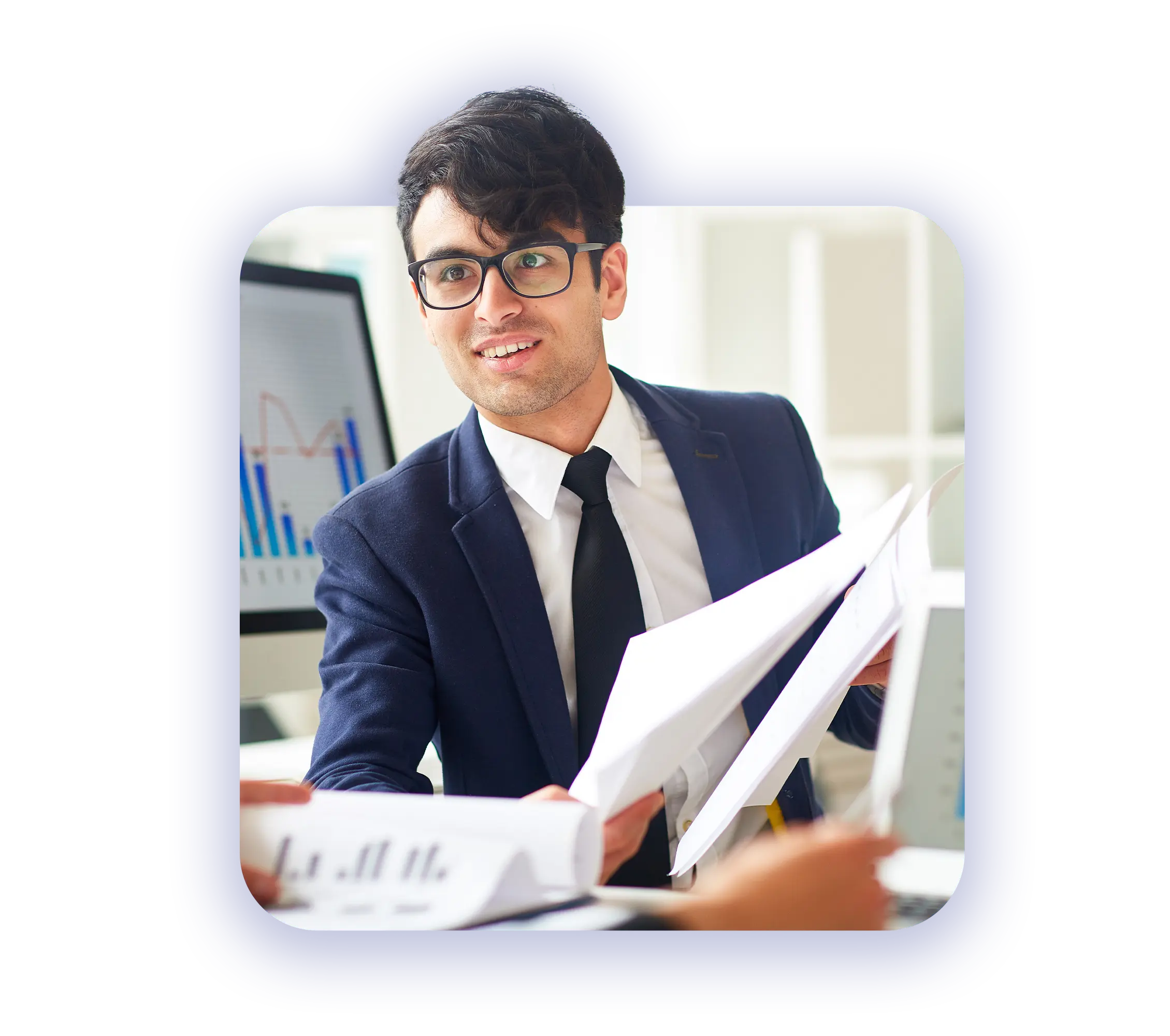 Seamless Financial Planning Back-office - busy male financial planner meeting with client providing good financial advice