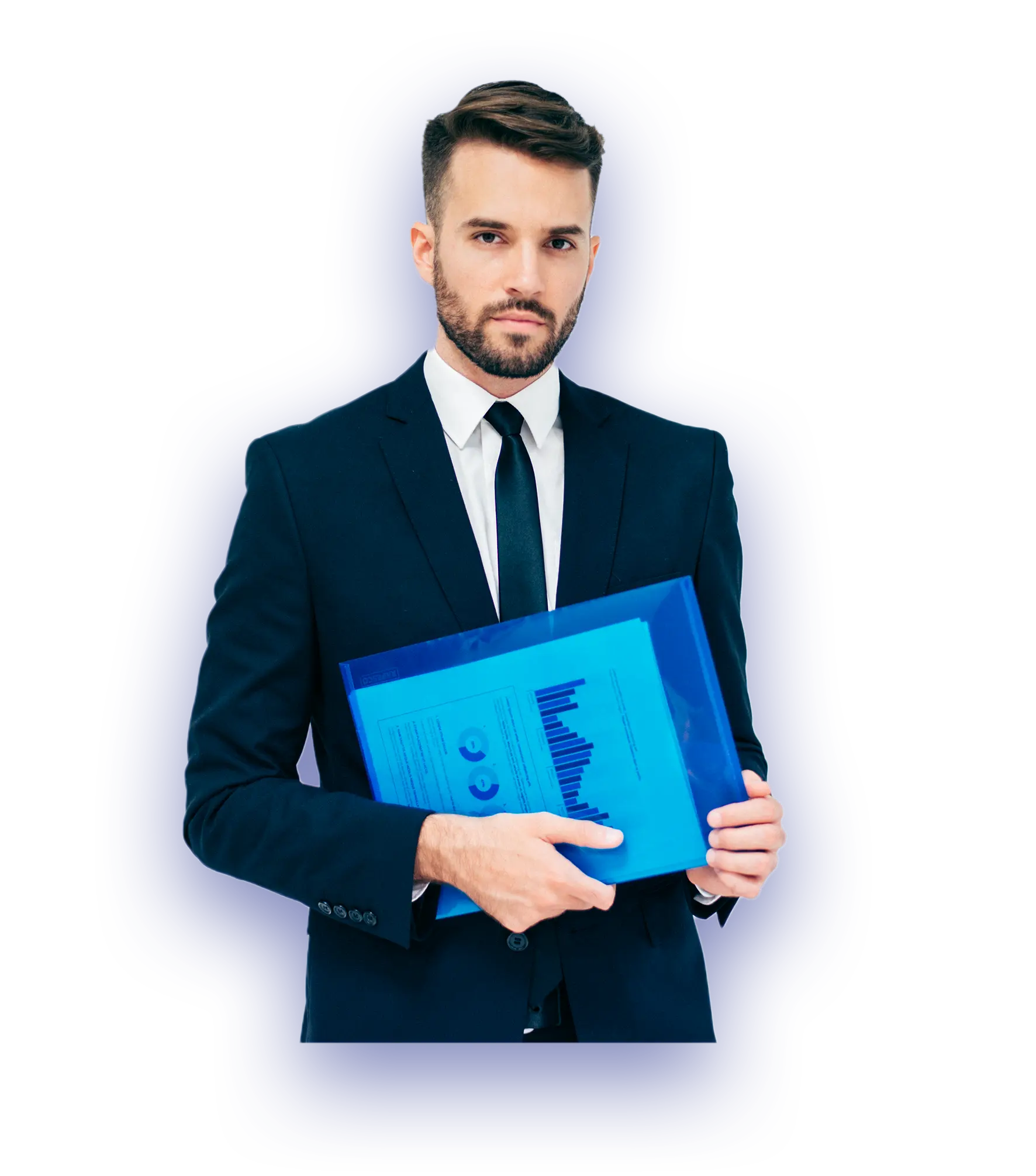 trusted tax compliance and accounting services - male business advisor with presentation in envelope